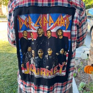 Def Leppart Flannel Shirt upcycled unisex Size XL